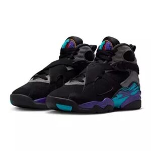 Black and Purple High-Top Jordans